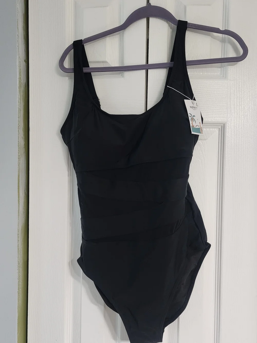 Classic Black One-Piece Swimsuit - Sleek Scoop Neck